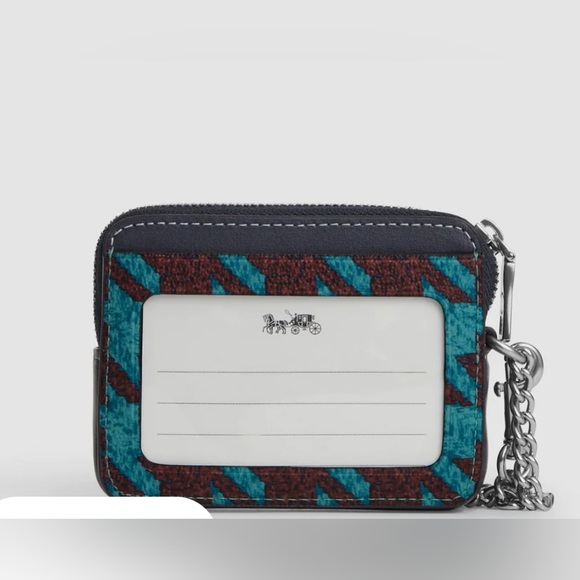 NWT Coach Zip Card Case With Houndstooth Print - Picture 2 of 2